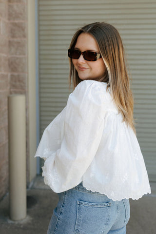 Scalloped Hem Balloon Top *final sale - The Red Thread Boutique