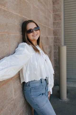 Scalloped Hem Balloon Top *final sale - The Red Thread Boutique