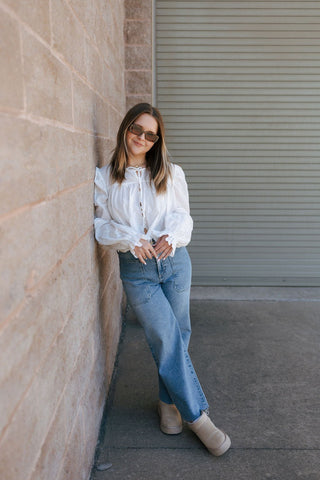 Scalloped Hem Balloon Top *final sale - The Red Thread Boutique