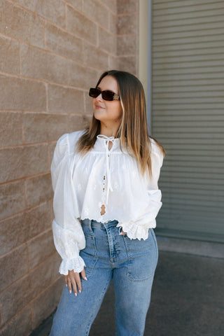 Scalloped Hem Balloon Top *final sale - The Red Thread Boutique
