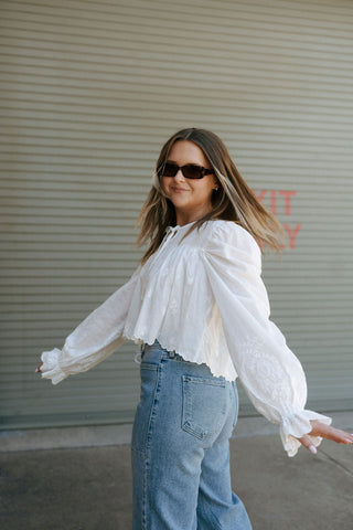 Scalloped Hem Balloon Top *final sale - The Red Thread Boutique