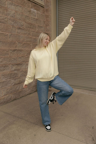 Scuba Mock Neck, Lemoncello - The Red Thread Boutique