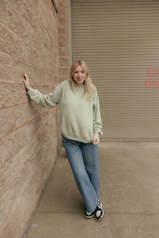 Scuba Mock Neck, Pistachio - The Red Thread Boutique