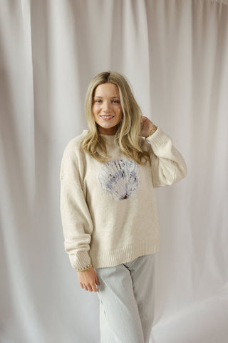 Seashell Knit Sweater - The Red Thread Boutique