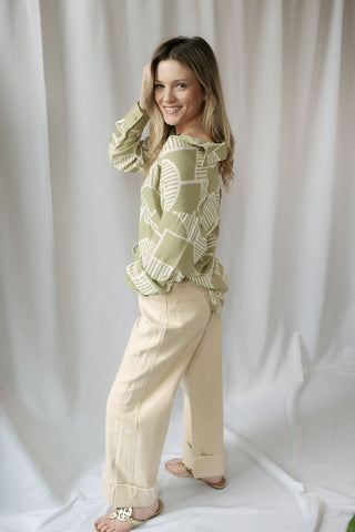 Sedona Cuffed Crop Barrel Jeans - The Red Thread Boutique