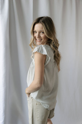 Selah Lace Top, Grey - The Red Thread Boutique