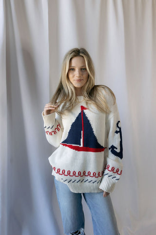 Set Sail Americana Graphic Sweater - The Red Thread Boutique