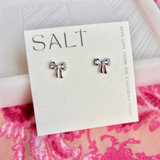 Silver Bow Stud Earrings - The Red Thread Boutique