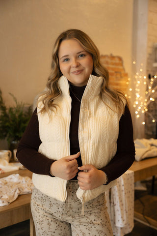 Stormie Vest, Cream - The Red Thread Boutique