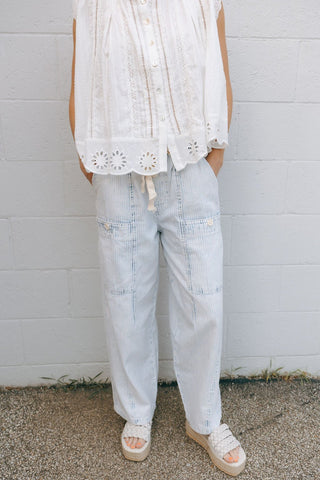 Stripe Barrel Pants *final sale - The Red Thread Boutique