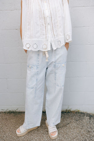 Stripe Barrel Pants *final sale - The Red Thread Boutique