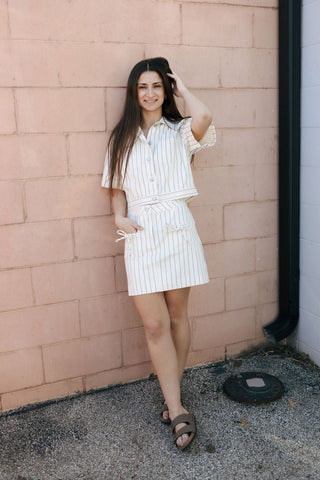 Stripe Jacket, Blue/Off White *final sale - The Red Thread Boutique