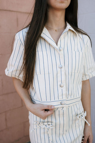 Stripe Jacket, Blue/Off White *final sale - The Red Thread Boutique