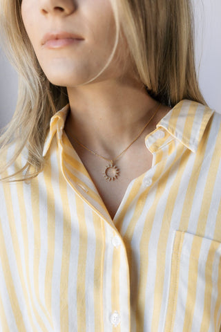 Sunny Days Stripe Button Up, Yellow - The Red Thread Boutique