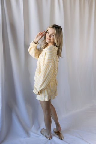 Sunny Days Stripe Shorts, Yellow - The Red Thread Boutique