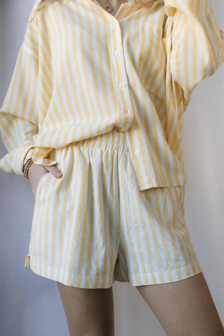 Sunny Days Stripe Shorts, Yellow - The Red Thread Boutique