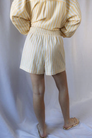 Sunny Days Stripe Shorts, Yellow - The Red Thread Boutique