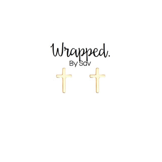 Thin Cross Studs - The Red Thread Boutique