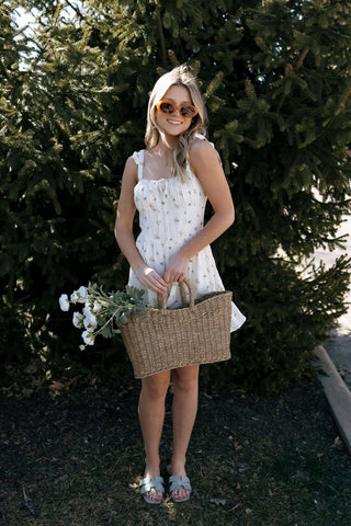 Tie Shoulder Floral Dress *final sale - The Red Thread Boutique