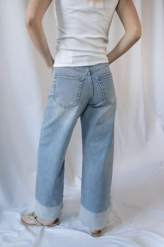 Tucson Two Toned Hem Seamed Slim Wide - The Red Thread Boutique