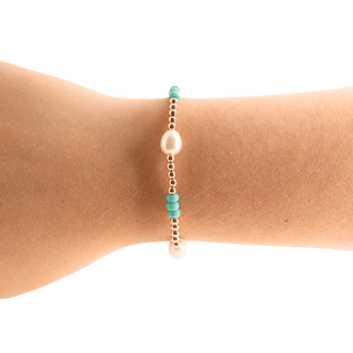 Turquoise Pearl Poppi Bracelet - The Red Thread Boutique