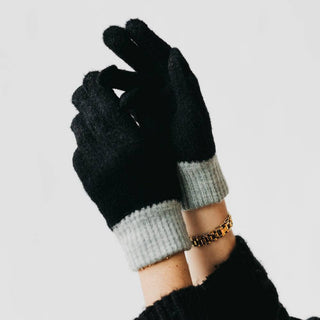 Two Tone Smart Gloves: Black/Gray - The Red Thread Boutique