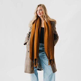 Twyla Twisted Tassel Scarf: Teal - The Red Thread Boutique