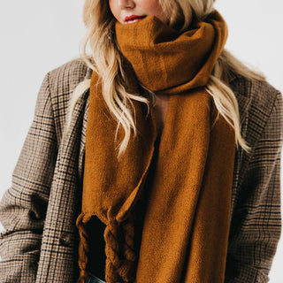 Twyla Twisted Tassel Scarf: Teal - The Red Thread Boutique