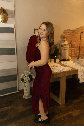 Velvet Dress, Berry *final sale* - The Red Thread Boutique