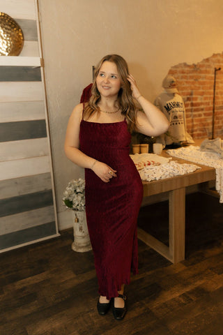 Velvet Dress, Berry *final sale* - The Red Thread Boutique