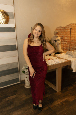 Velvet Dress, Berry *final sale* - The Red Thread Boutique