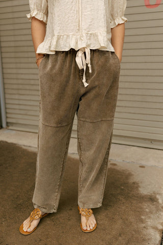 Washed Cord Pants, Olive *final sale* - The Red Thread Boutique