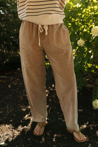 Washed Cord Pants, Tan *final sale* - The Red Thread Boutique