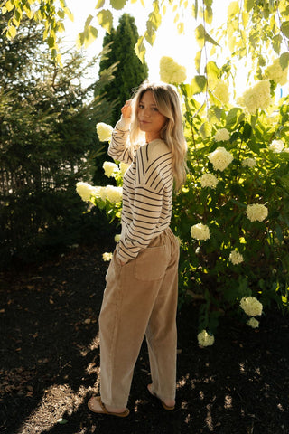 Washed Cord Pants, Tan *final sale* - The Red Thread Boutique