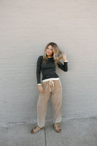Washed Cord Pants, Tan *final sale* - The Red Thread Boutique