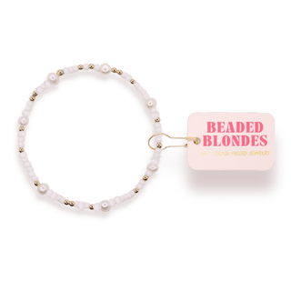 White Pearl Sprinkle Bracelet: Standard 6.75 Inch - The Red Thread Boutique
