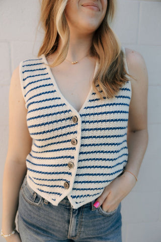Winslet Vest Top, Blue *final sale - The Red Thread Boutique