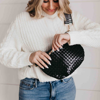 Woven Westlyn Bum Bag: Black - The Red Thread Boutique