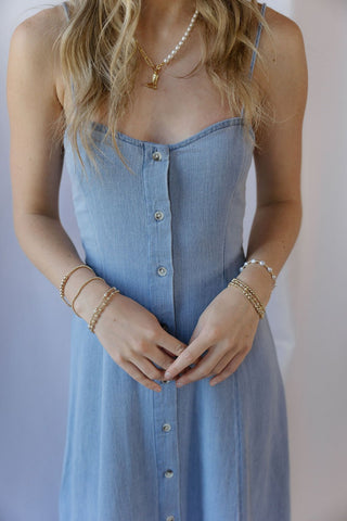 Z Supply Angel Eyes Twill Midi Dress, Lake Blue - The Red Thread Boutique