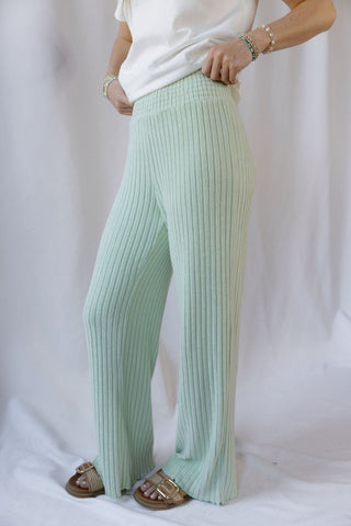 Z Supply Dawn Smocked Rib Pants, Sprout - The Red Thread Boutique