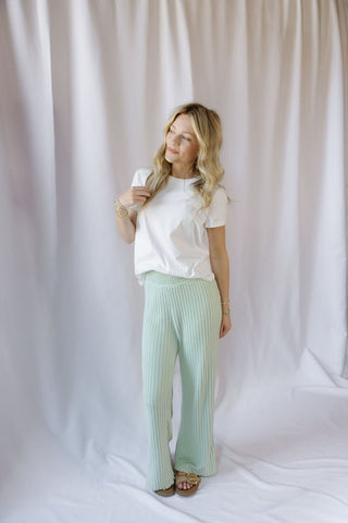 Z Supply Dawn Smocked Rib Pants, Sprout - The Red Thread Boutique