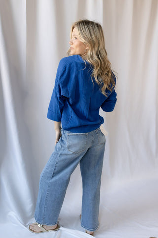 Z Supply Helena Shirt, Nautical - The Red Thread Boutique