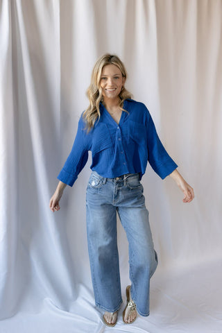 Z Supply Helena Shirt, Nautical - The Red Thread Boutique