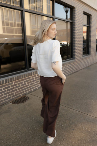 Z Supply Le Belle Linen Top, White - The Red Thread Boutique