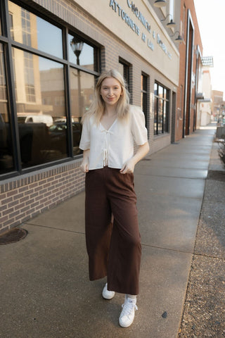 Z Supply Le Belle Linen Top, White - The Red Thread Boutique