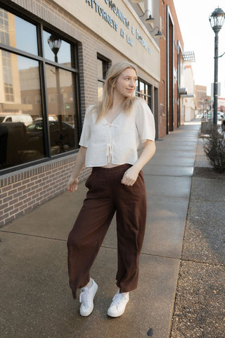 Z Supply Le Belle Linen Top, White - The Red Thread Boutique