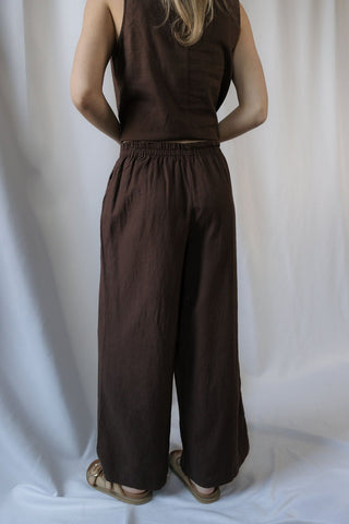 Z Supply Scout Linen Pants, Chocolate Cherry - The Red Thread Boutique