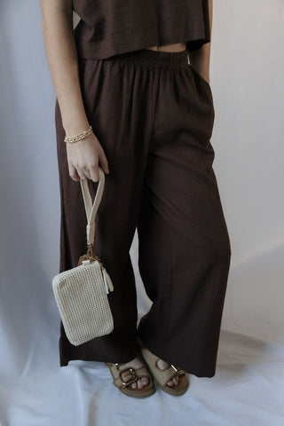Z Supply Scout Linen Pants, Chocolate Cherry - The Red Thread Boutique