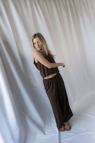 Z Supply Scout Linen Pants, Chocolate Cherry - The Red Thread Boutique