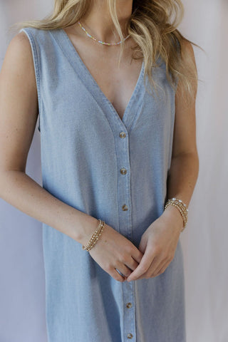 Z Supply Solace Denim Mini Dress, Ocean Air - The Red Thread Boutique